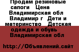 Продам резиновые сапоги › Цена ­ 350 - Владимирская обл., Владимир г. Дети и материнство » Детская одежда и обувь   . Владимирская обл.